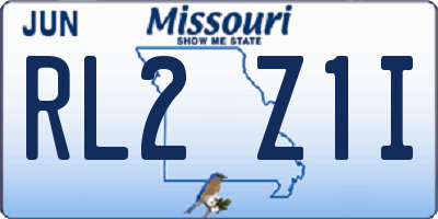 MO license plate RL2Z1I