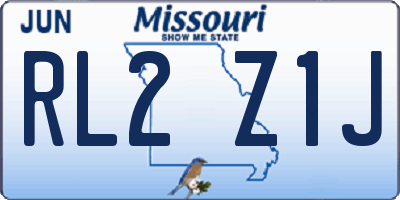 MO license plate RL2Z1J