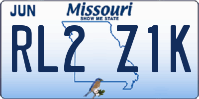MO license plate RL2Z1K