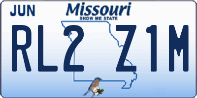 MO license plate RL2Z1M