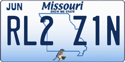 MO license plate RL2Z1N