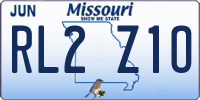 MO license plate RL2Z1O