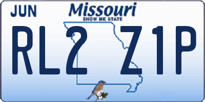 MO license plate RL2Z1P