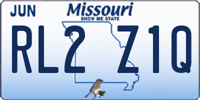 MO license plate RL2Z1Q