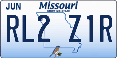 MO license plate RL2Z1R