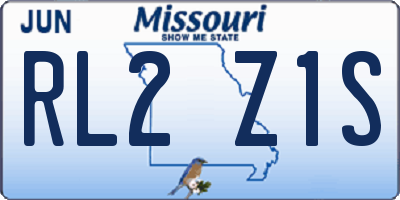 MO license plate RL2Z1S