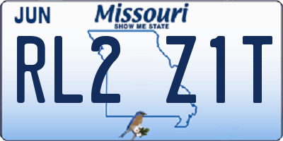 MO license plate RL2Z1T