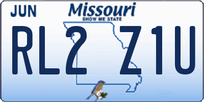 MO license plate RL2Z1U