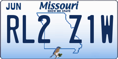 MO license plate RL2Z1W
