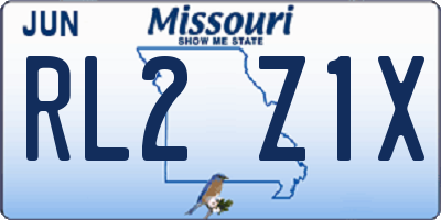 MO license plate RL2Z1X