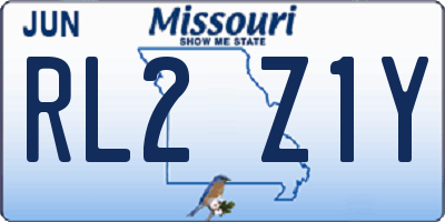 MO license plate RL2Z1Y