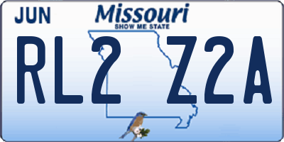 MO license plate RL2Z2A