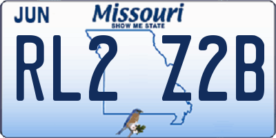 MO license plate RL2Z2B