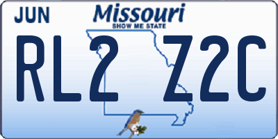 MO license plate RL2Z2C