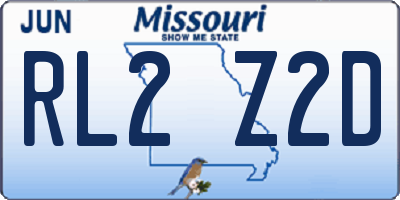MO license plate RL2Z2D