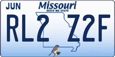 MO license plate RL2Z2F