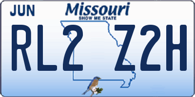 MO license plate RL2Z2H