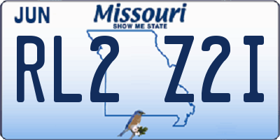 MO license plate RL2Z2I