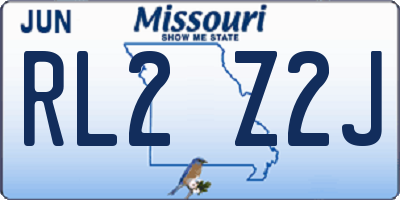 MO license plate RL2Z2J