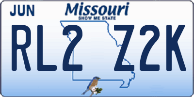 MO license plate RL2Z2K