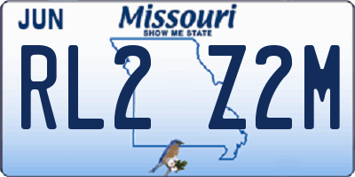 MO license plate RL2Z2M