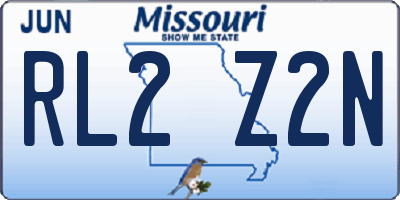 MO license plate RL2Z2N