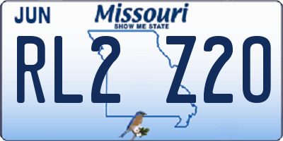 MO license plate RL2Z2O