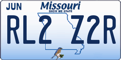 MO license plate RL2Z2R