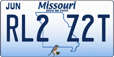 MO license plate RL2Z2T