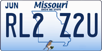 MO license plate RL2Z2U
