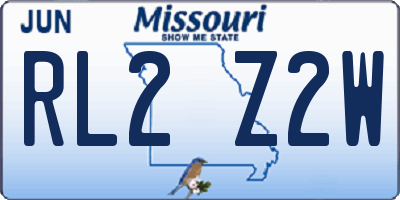 MO license plate RL2Z2W