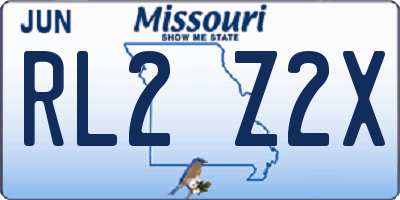 MO license plate RL2Z2X