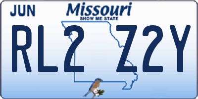 MO license plate RL2Z2Y