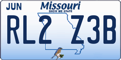 MO license plate RL2Z3B