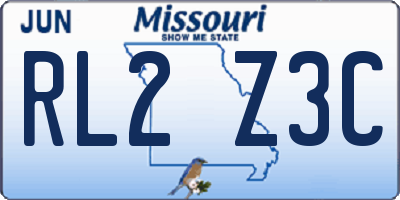 MO license plate RL2Z3C