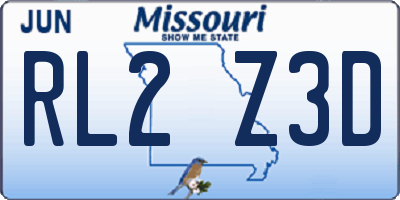 MO license plate RL2Z3D