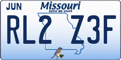 MO license plate RL2Z3F