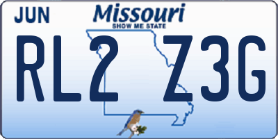 MO license plate RL2Z3G