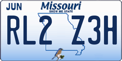 MO license plate RL2Z3H