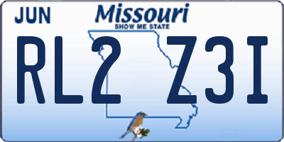 MO license plate RL2Z3I
