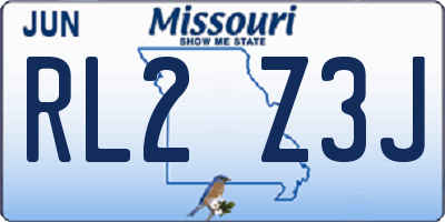 MO license plate RL2Z3J