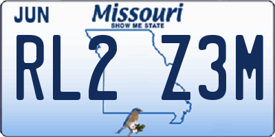 MO license plate RL2Z3M