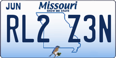 MO license plate RL2Z3N