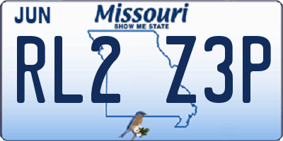 MO license plate RL2Z3P