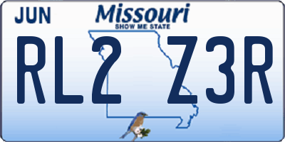 MO license plate RL2Z3R