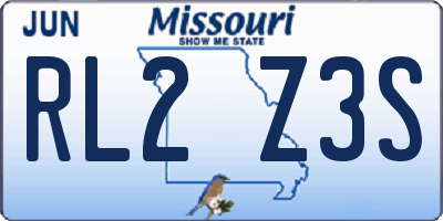 MO license plate RL2Z3S