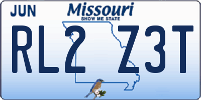 MO license plate RL2Z3T
