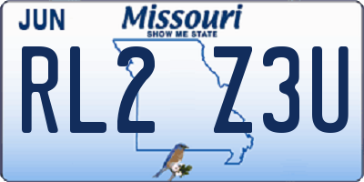 MO license plate RL2Z3U