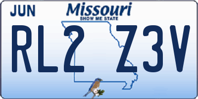MO license plate RL2Z3V