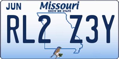 MO license plate RL2Z3Y